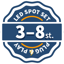 KlikAanKlikUit setje van 3 stuks zwarte dimbare spots-afstandbediening zwart