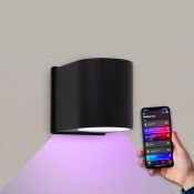 Led wandlamp gu10 - down - dimbaar- zwart - RGB