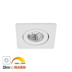 Led inbouwspotje - vierkant - 5 watt 450 lumen - wit - 1800-2700k