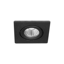 Led inbouwspotje - vierkant - 5 watt 450 lumen - zwart - 1800-2700k