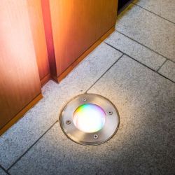 Grondspot met gu10 Philips Hue white & color- nikkel