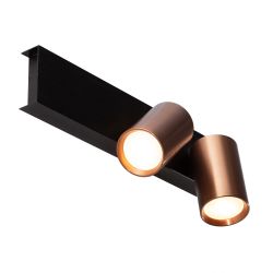 Wandlamp Ventra brons tweevoudig met 4 watt philips gu10