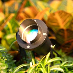 Tuin Prikspot met kap Philips Hue GU10 white & color kantelbaar zwart IP65