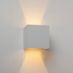 Led wandlamp up & down cube model sensor 1 watt 100 lumen wit